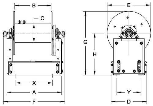 Dimensions for ESF2000 Series